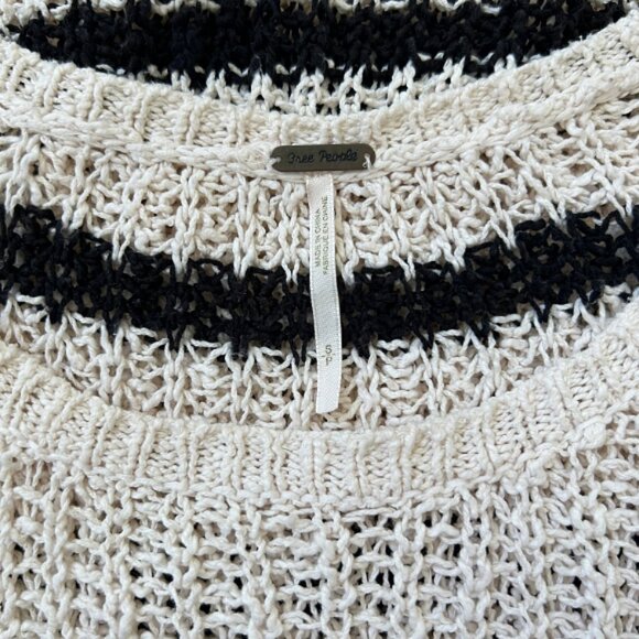 Free People Greenwich Village Oversized Striped Pullover Sweater Cotton S - Picture 4 of 9